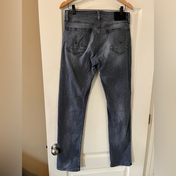 Hudson Los Angeles Charcoal Gray Straight Distressed Designer Jeans Size 30 - Picture 14 of 16